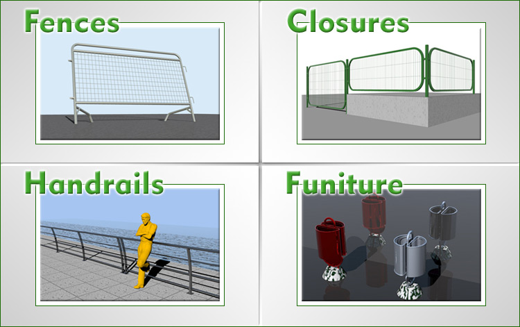 inclined fences,closures,handrails,funiture